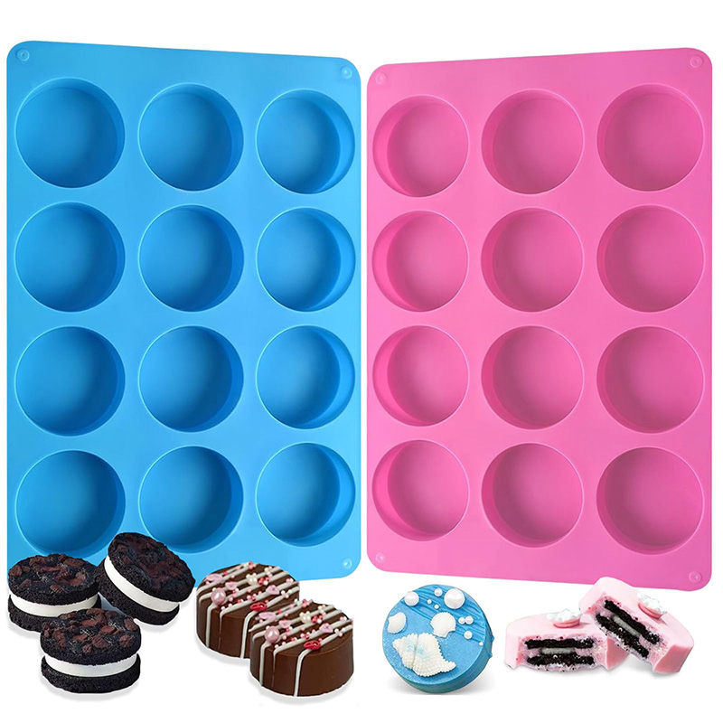 Soap Mold Silicone Loaf - Round Silicone Molds 12-Cavity Cylinder Chocolate