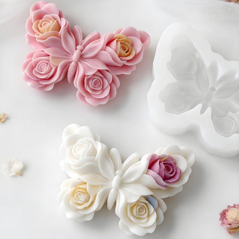 Soap Making Line - DIY Rose Butterfly Form Silicone Mold