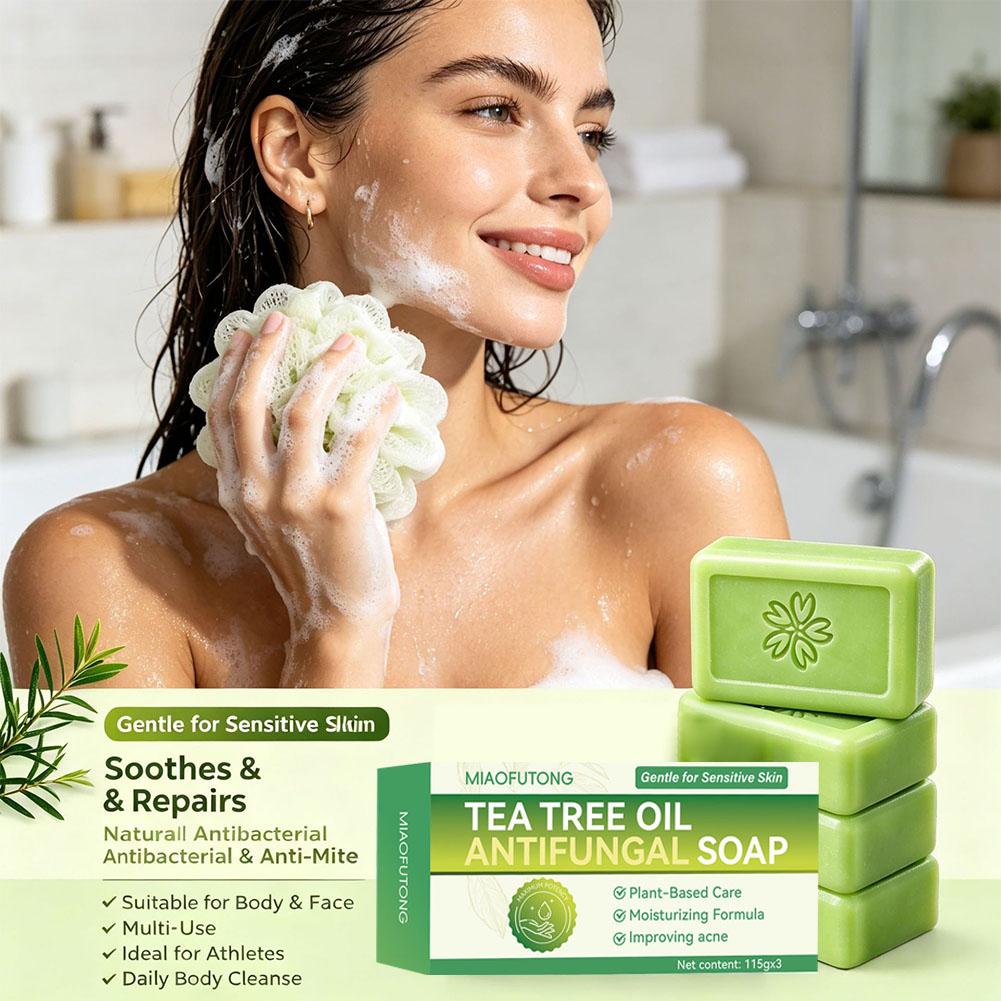 3pcs Tea Tree Oil Soap Bar Nat - огляд і ціна Soap Making Oils