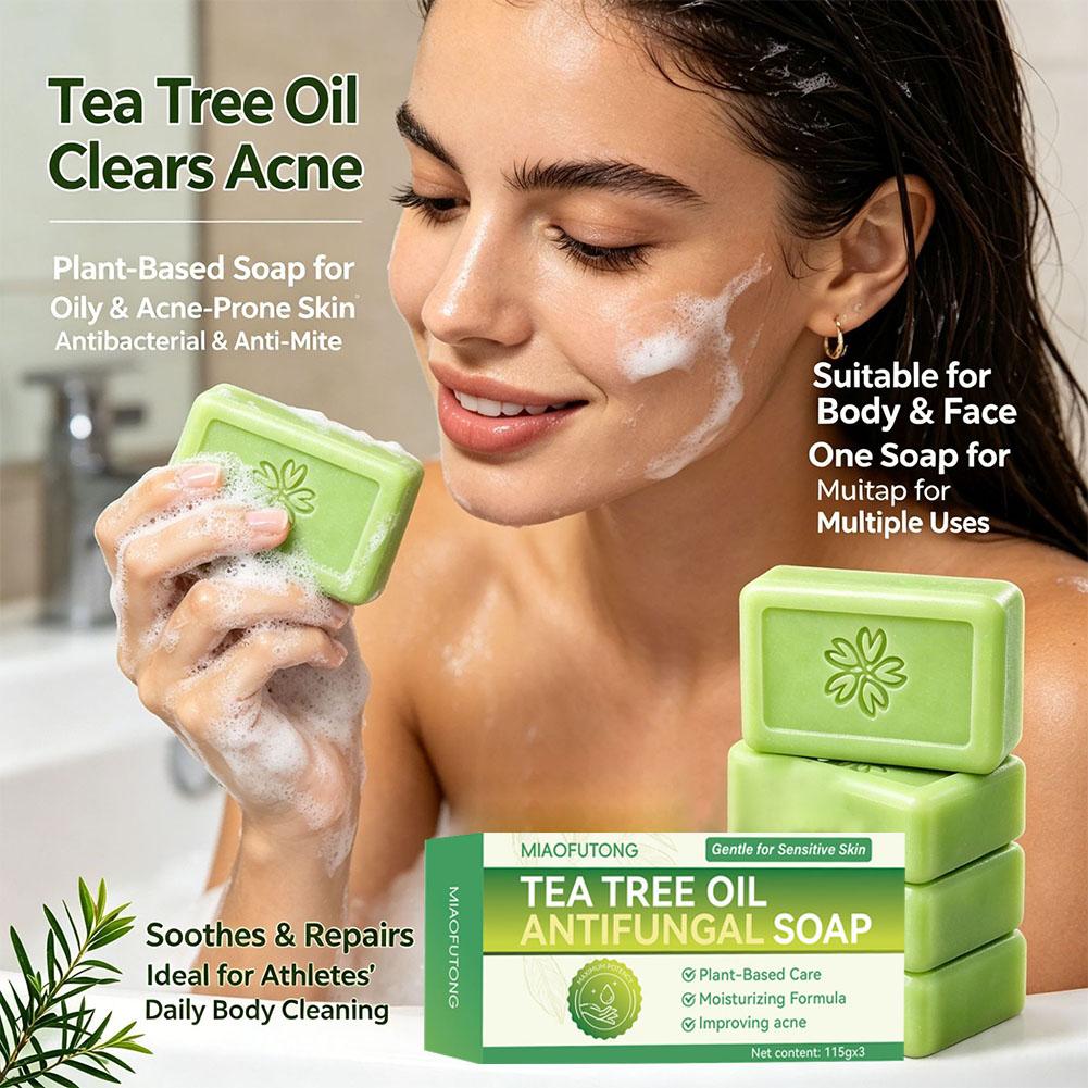 3pcs Tea Tree Oil Soap Bar Nat - огляд і ціна Soap Making Oils