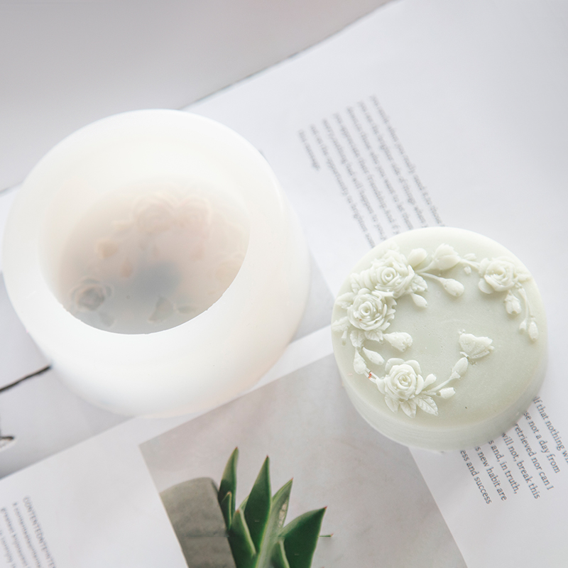 Round Shape Rose Flower Handma - огляд і ціна Soap Mold Silicone Loaf