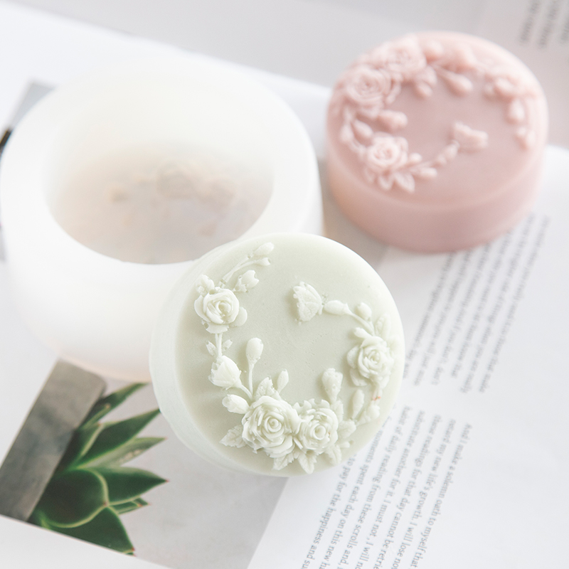 Round Shape Rose Flower Handma - огляд і ціна Soap Mold Silicone Loaf