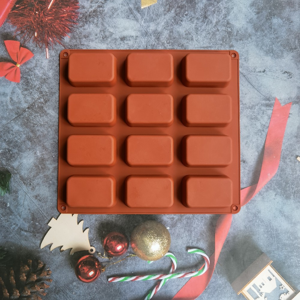 12 Cavity Square Silicone Soap - огляд і ціна Soap Mold Silicone Loaf