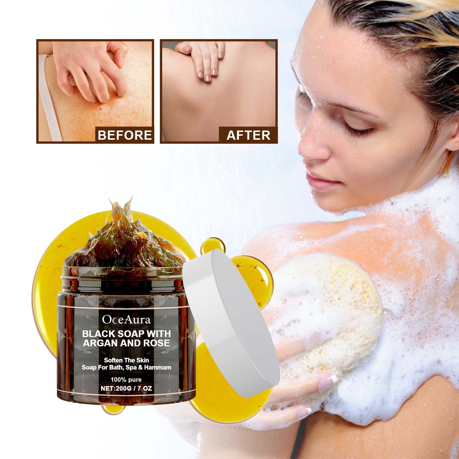 OCEAURA Black Soap With Argan  - огляд і ціна Soap Making Oils