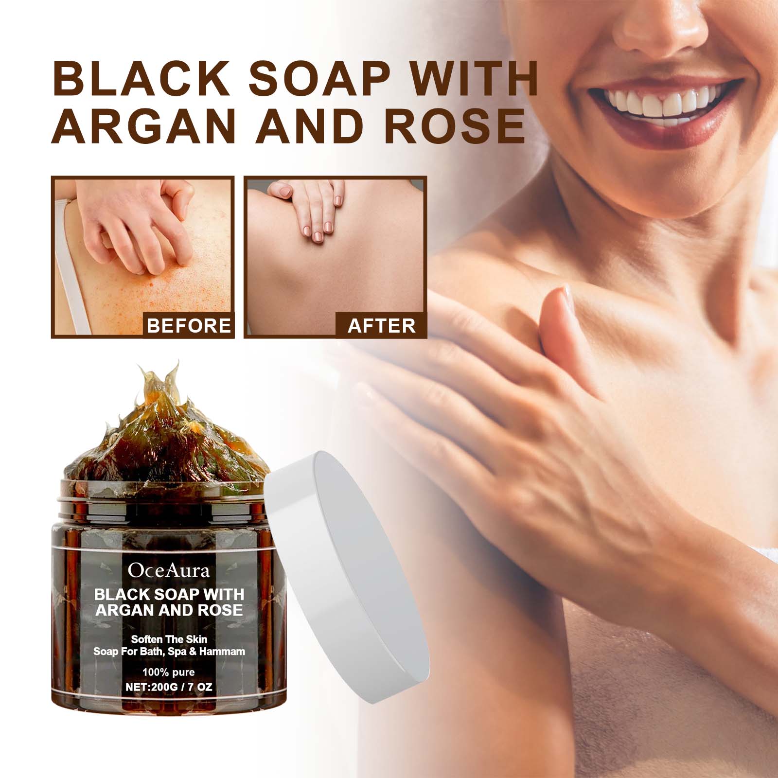 OCEAURA Black Soap With Argan  - огляд і ціна Soap Making Oils